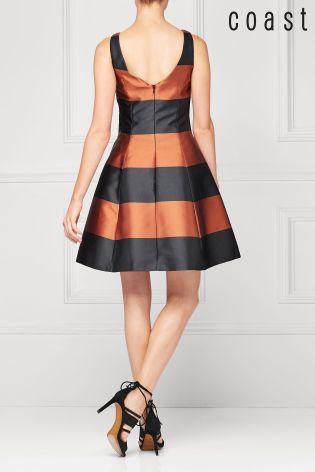 Coast Black/Bronze Milana Stripe Dress